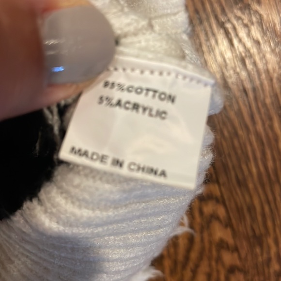 Princess Polly black & white striped destructed cotton ribbed sweater size S/M - Picture 5 of 7